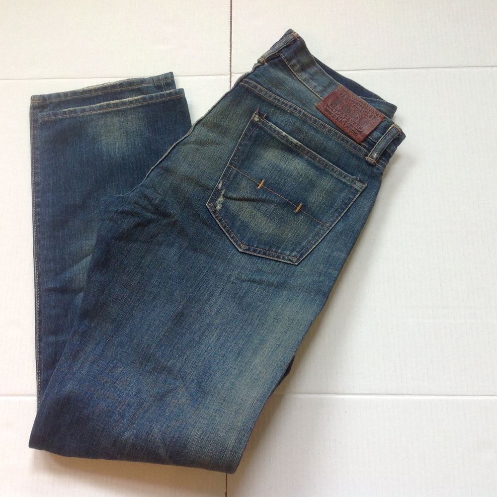 Polo Ralph Lauren Blue Denim Jeans Leather Patch
